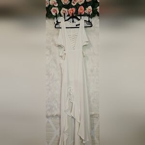 ChicMe Flamenco Longline Cutout Dove Maxi Dress